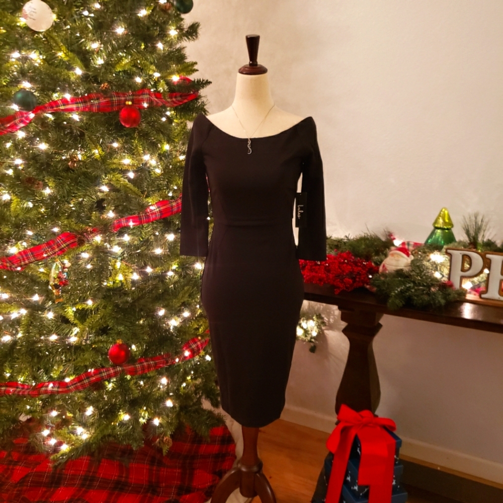 Lulus Small Black C.E.O Midi Dress